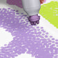 Mellow Monkey Groovy Vibes FlowArt Pogo-Dot marker creating purple and lime green dot art on white paper