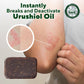 Mellow Monkey Poison Ivy & Oak Soap bar with textured herbal ingredients shown next to a skin rash being treated.