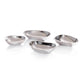 Mellow Monkey set of four polished nickel alloy condiment bowls with organic, irregular shapes for dips and sauces.