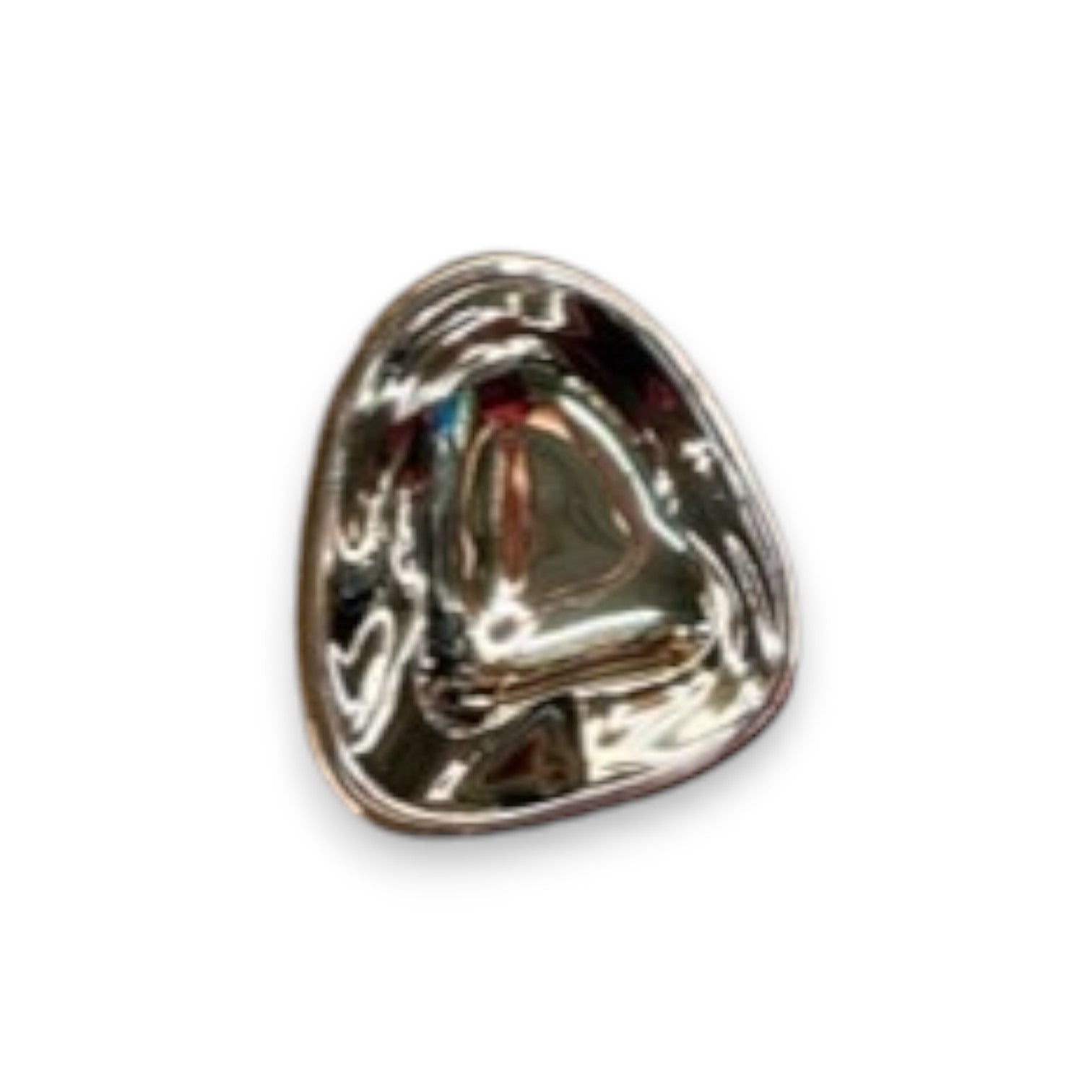 Mellow Monkey set of four polished nickel alloy condiment bowls in unique organic shapes for dips and sauces.