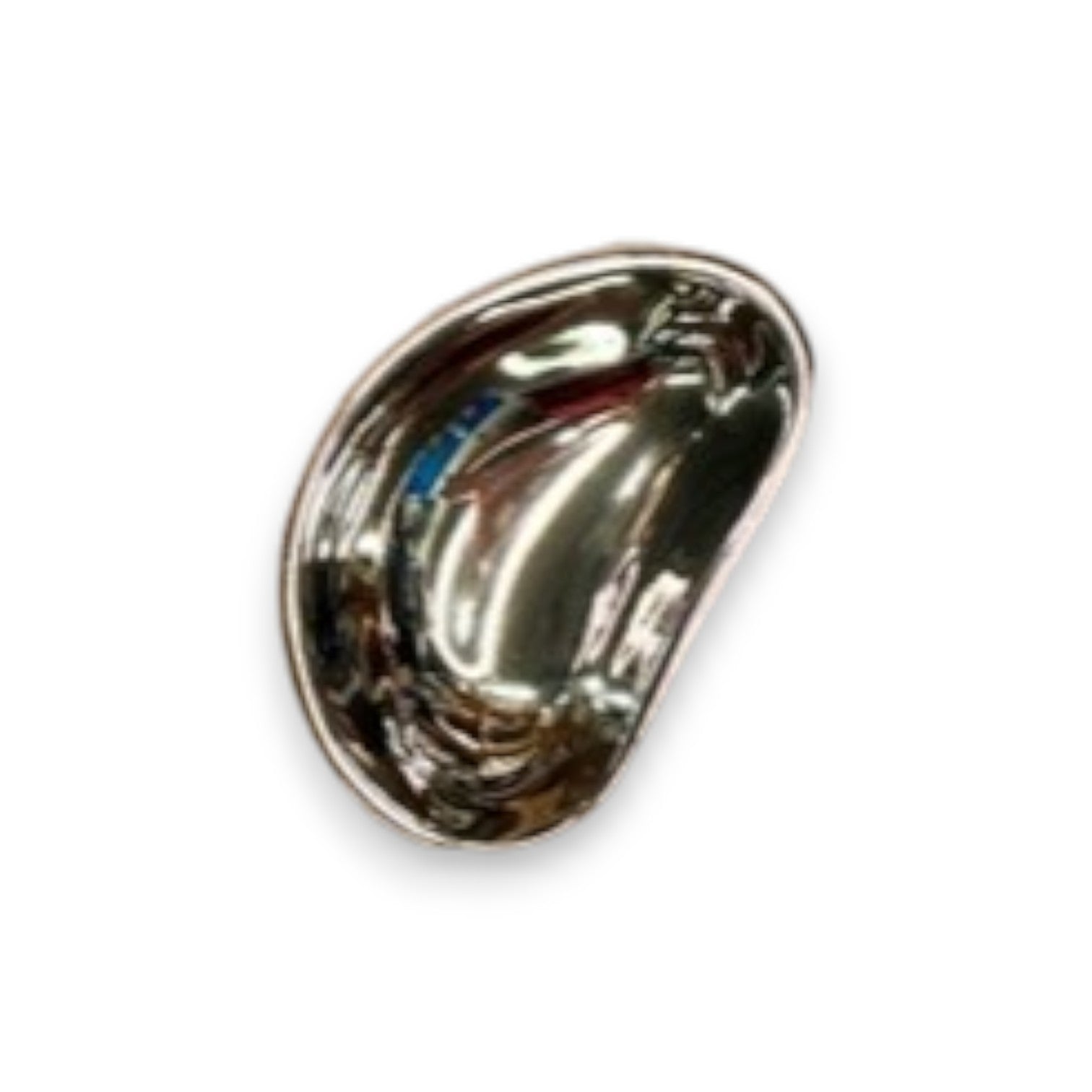 Mellow Monkey polished nickel alloy condiment bowls in four unique organic shapes for serving dips and sauces.