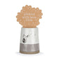 Mellow Monkey stoneware vase with Winnie the Pooh character blowing dandelions, white and grey glaze.