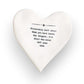Mellow Monkey white porcelain heart-shaped coaster with black friendship quote text and a protective base.