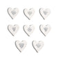 Mellow Monkey white porcelain heart-shaped coasters with black inspirational quotes and illustrations