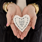Mellow Monkey white porcelain heart-shaped trinket dish with a scalloped edge and a sentimental floral message