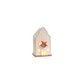 Mellow Monkey set of three white porcelain lighted holiday houses with festive wreaths and warm LED glow