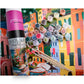 Mellow Monkey Flower Market Portofino paint by number kit with numbered acrylic paint pots, brushes, and canvas.