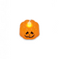 Mellow Monkey orange plastic jack-o'-lantern LED tealight candle with a glowing flame for Halloween decoration