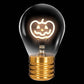 Mellow Monkey Pumpkin Neon LED Lightbulb Lamp with a jack o'lantern design, perfect for Halloween decor.
