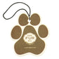 Mellow Monkey Pumpkin Spice paw-shaped car air freshener with odor neutralizer and hanging string