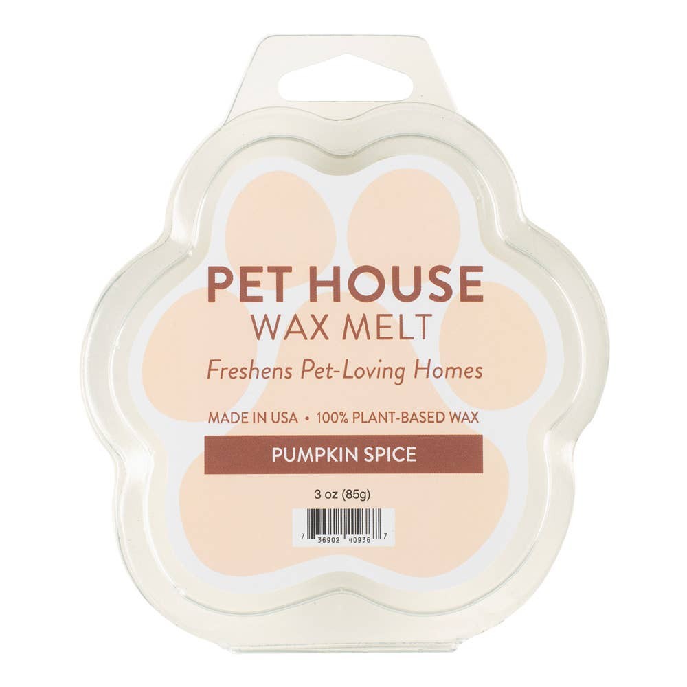 Mellow Monkey Pumpkin Spice scented paw-shaped plant-based wax melt for pet-loving homes