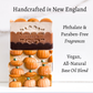 Mellow Monkey Pumpkin Spice vegan artisan bar soap with pumpkin-shaped details in a layered autumn color palette.