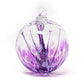 Mellow Monkey 4-inch purple and clear glass wish ball suncatcher ornament with delicate internal swirling patterns.