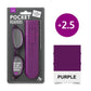 Mellow Monkey purple pocket reading glasses in packaging with a matching protective case and microfibre cloth.