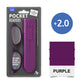 Mellow Monkey purple pocket reading glasses with matching protective case and microfibre cloth, 2.0 magnification.
