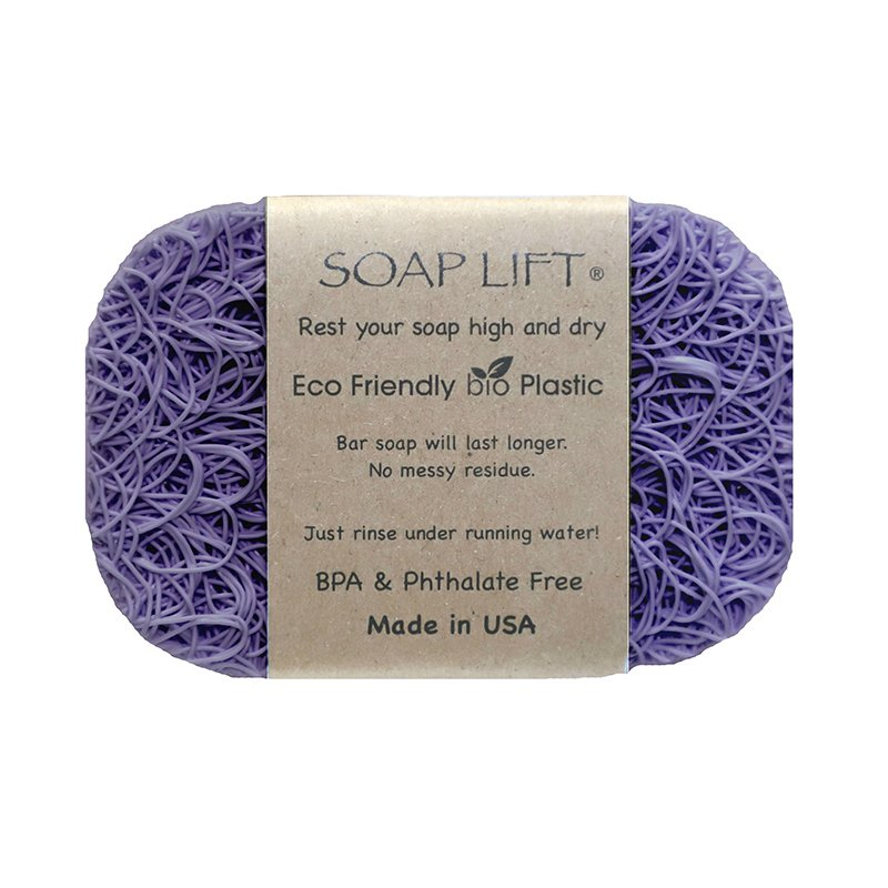Mellow Monkey purple Soap Lift soap saver made of eco-friendly bioplastic for draining bar soap in the shower
