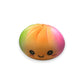 Mellow Monkey 3-inch rainbow tie-dye dumpling squeeze toy with a cute smiling face for sensory stress relief.