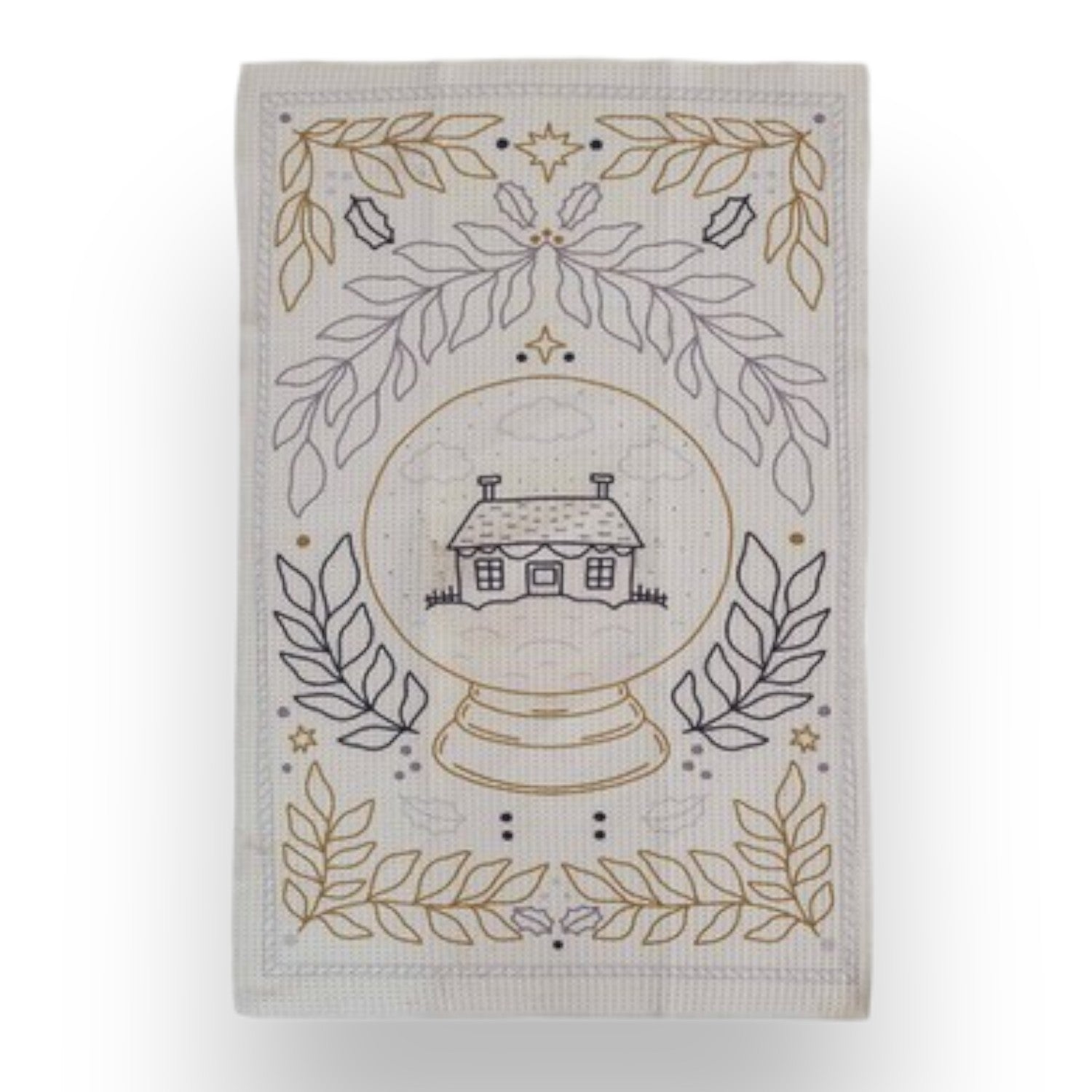 Mellow Monkey recycled microfibre tea towels featuring 12 festive holiday patterns in red, green, and white designs.