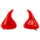 Mellow Monkey glossy red devil horns hair clips for Halloween costumes and cosplay accessories.