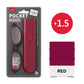 Mellow Monkey red pocket reading glasses with matching protective case and microfibre cloth in retail packaging