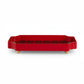 Mellow Monkey 7-inch red iron trinket tray featuring a festive holiday tartan plaid pattern and gold ball feet.