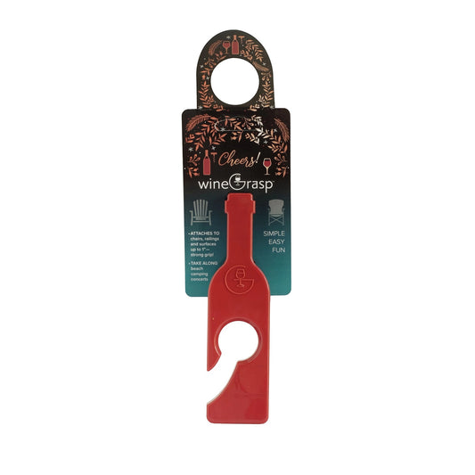 Mellow Monkey red wineGrasp wine glass holder on a festive holiday gift display card
