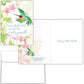 Mellow Monkey Wings of His Word religious greeting card set featuring watercolor hummingbird and floral illustrations