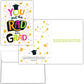 Mellow Monkey boxed set of colorful Christian graduation cards with KJV scripture and matching white envelopes.