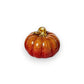 Mellow Monkey set of five hand-painted resin mini pumpkins in assorted autumn colors with glossy gold-tone stems.