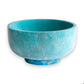 Mellow Monkey RESIN Rio large oval bowl in turquoise and blue with a unique swirled pattern and pedestal base.