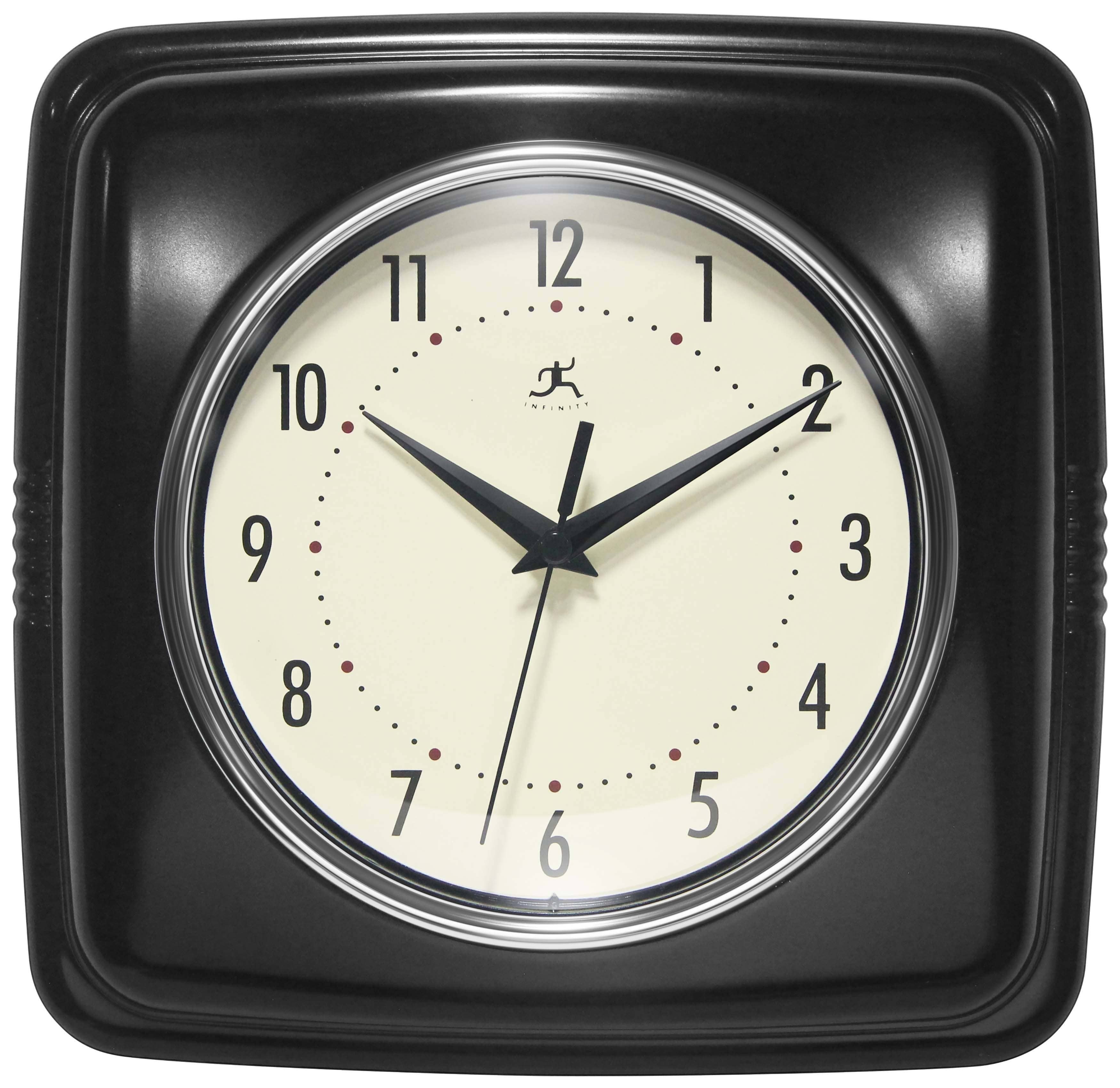 Retro Square Indoor Wall Clock - Black- 9.25-in – Mellow Monkey