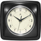 Mellow Monkey retro square black wall clock with cream face and black hands. 9.25-in.