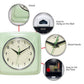 Mellow Monkey retro square light green wall clock with cream face and black metal hands. Easy to hang.