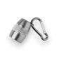 Mellow Monkey silver keychain flashlight with rhinestone band and carabiner clip. Ultra bright LEDs.