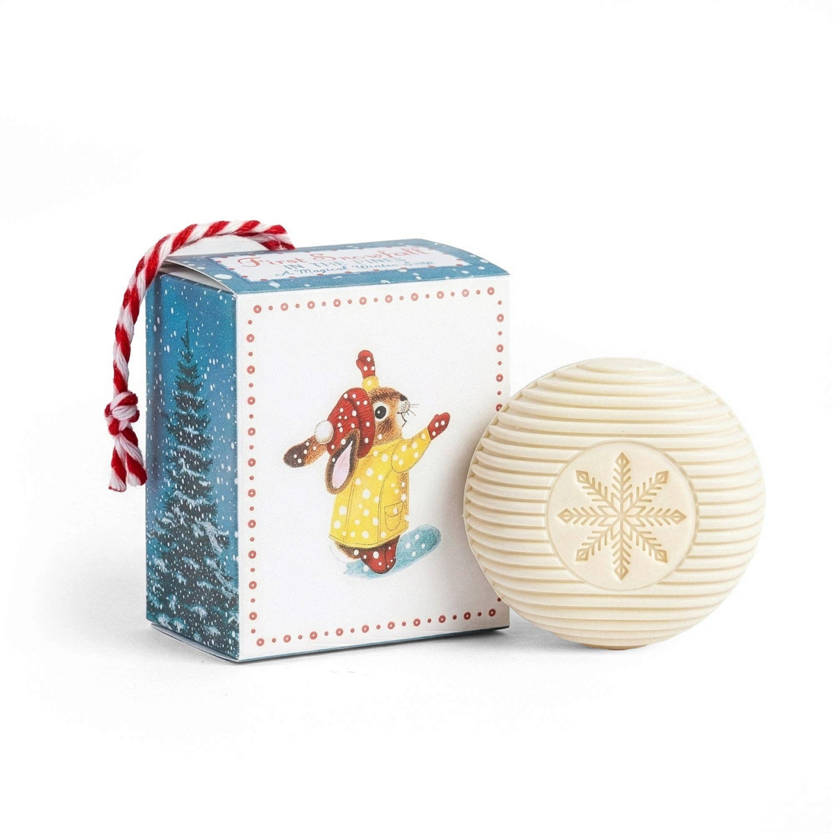 Mellow Monkey Richard Scarry First Snowfall triple milled soap in a decorative hanging ornament gift box