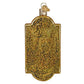 Mellow Monkey Ring For Drinks doorbell ornament, gold glitter blown glass, 4.5-inch holiday decoration.