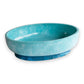Mellow Monkey Rio large oval bowl in turquoise and blue swirled translucent resin with a contrasting base