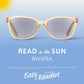 Mellow Monkey Riviera tinted reading glasses with beige frames for comfortable reading in the sun
