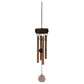 Mellow Monkey rose quartz mini healing wind chime with wooden canopy and copper-toned aluminum alloy tubes.