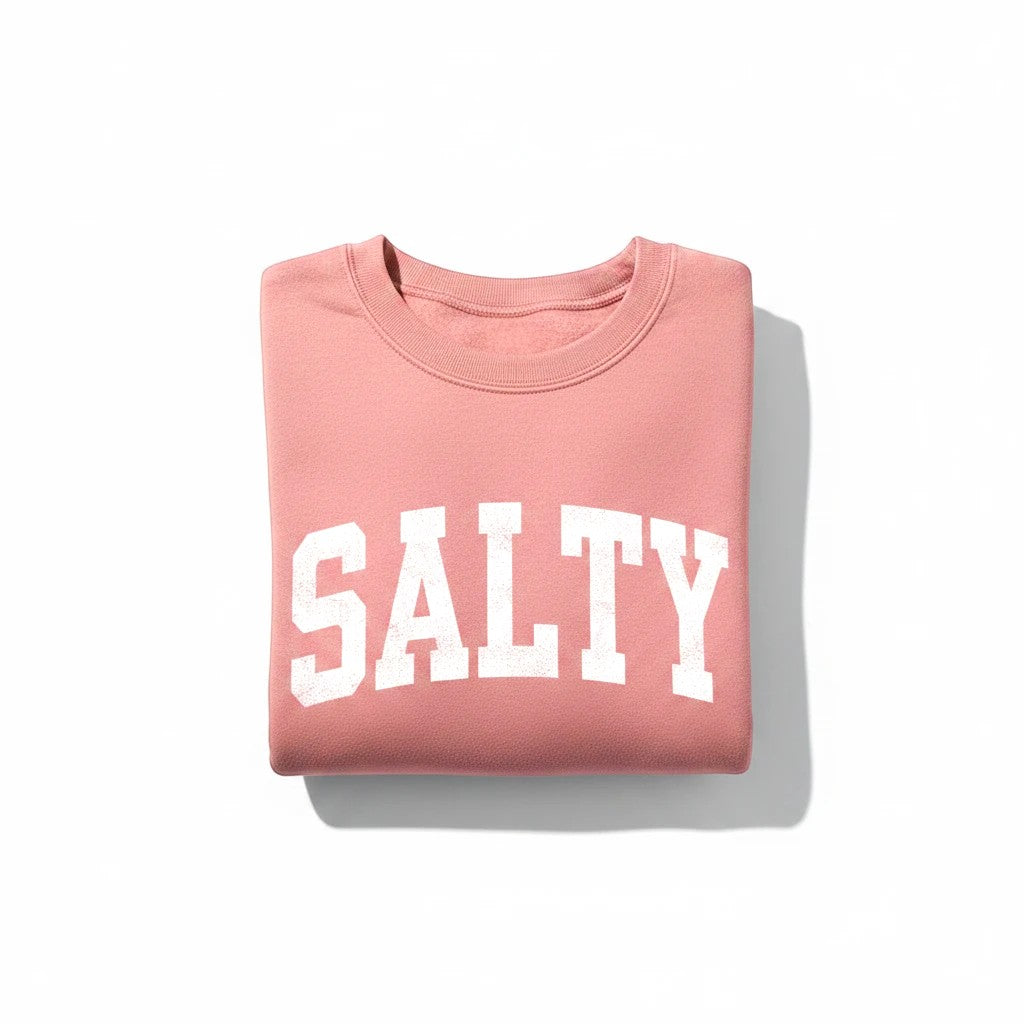 Mellow Monkey Nantucket Mauve Salty Graphic Sweatshirt, crewneck, soft fabric, relaxed fit.