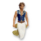 Mellow Monkey December Diamonds Salty Seamen merman ornament featuring a blue vest and white glittery tail