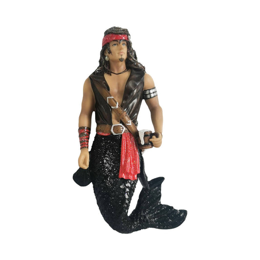 Mellow Monkey December Diamonds Salvador merman ornament featuring a pirate-themed design with a black glittery tail.