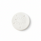 Mellow Monkey white stone coaster featuring a detailed sand dollar design for coastal home decor
