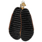 Mellow Monkey Old World Christmas black blown glass sandal ornament, 4-inch.