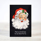 Mellow Monkey sarcastic Christmas card featuring a vintage Santa Claus illustration with humorous text
