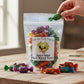 Mellow Monkey Sassy Sour Salt Water Taffy in assorted fruit flavors, 6-oz bag.