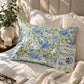 Mellow Monkey Silky Satin Pillowcase in Blue Blossom floral print. Smooth, breathable satin.