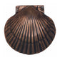 Mellow Monkey handcrafted scallop shell door knocker in oiled bronze finish with detailed radiating lines