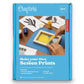 Mellow Monkey Crafter's DIY screen printing kit in a blue box with wooden frame, stencils, and acrylic paints.