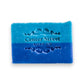 Mellow Monkey Sea Captain handmade vegan bar soap, blue ombre with embossed logo. For face and body.